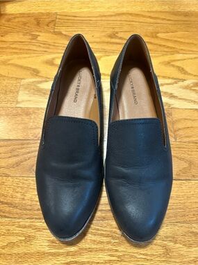 Lucky Brand Black Leather Slip-On Loafers